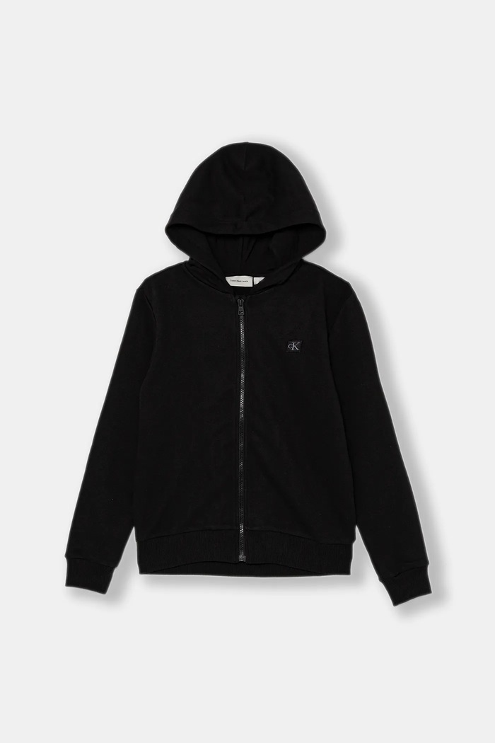 Dětská mikina Calvin Klein Jeans s kapucí černá IU0IU00707.9BYA