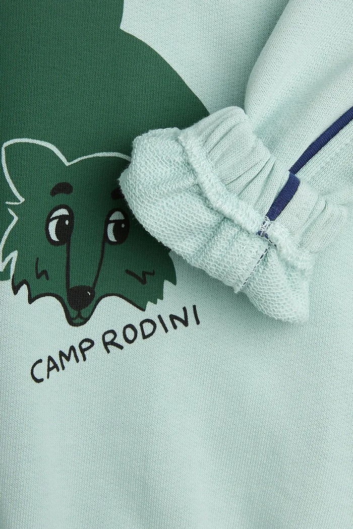 Παιδική βαμβακερή μπλούζα Mini Rodini Camp Rodini τιρκουάζ 2562010160