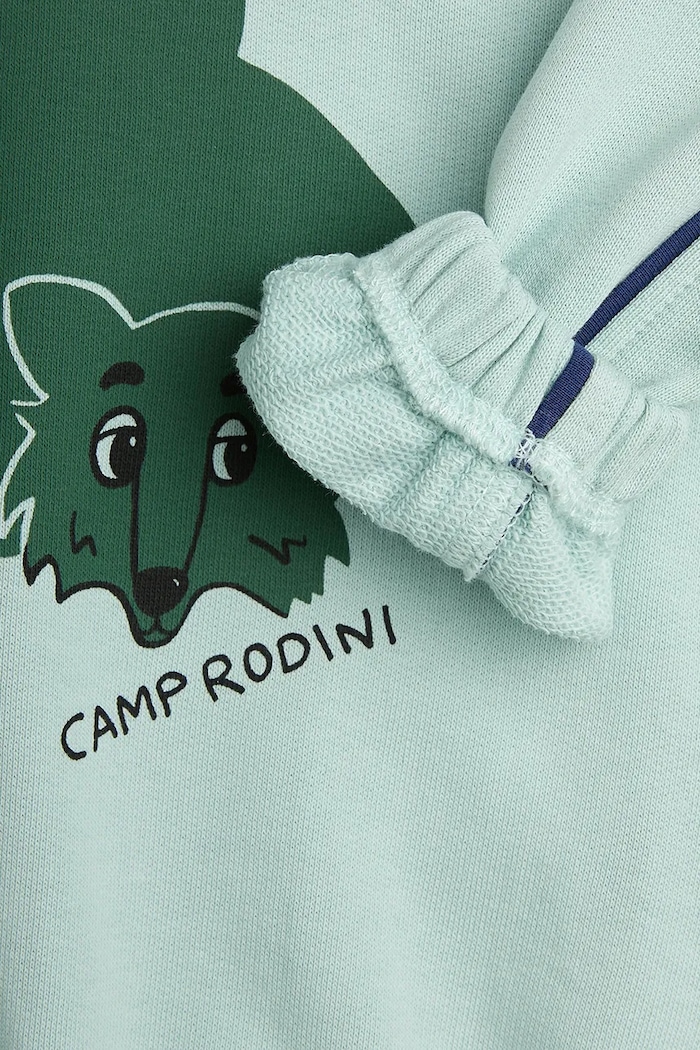 Παιδική βαμβακερή μπλούζα Mini Rodini Camp Rodini τιρκουάζ 2562010160