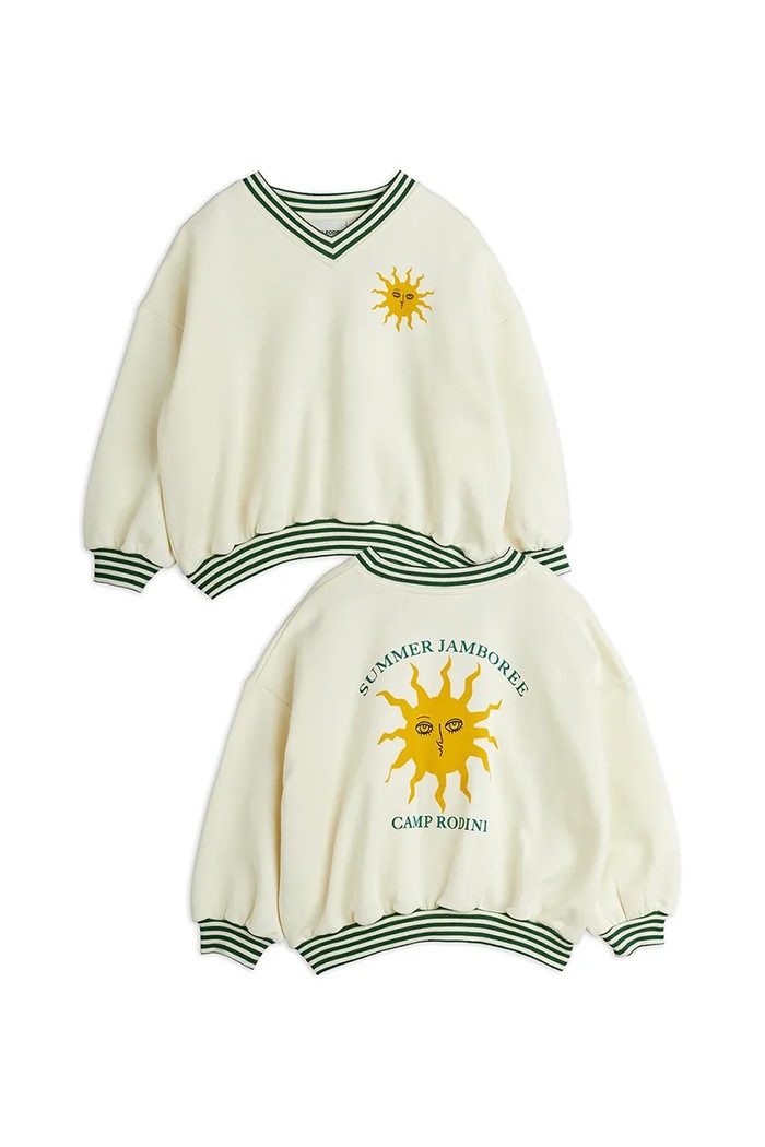 Mini Rodini Bluza bawełniana dziecięca Sun 2562010811 beżowy AW25