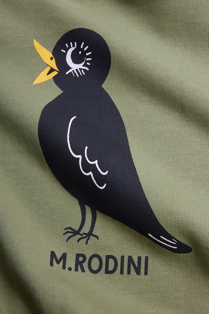 Παιδική βαμβακερή μπλούζα Mini Rodini Blackbird πράσινο 2562013675