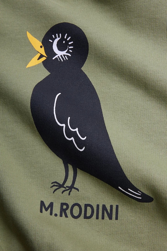 Παιδική βαμβακερή μπλούζα Mini Rodini Blackbird πράσινο 2562013675