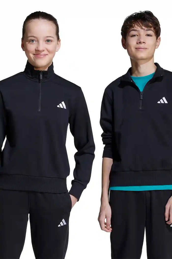 Detská mikina adidas bez kapucne čierna JN2433