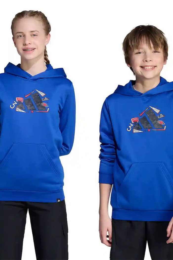 Detská mikina adidas s kapucňou modrá JV5130