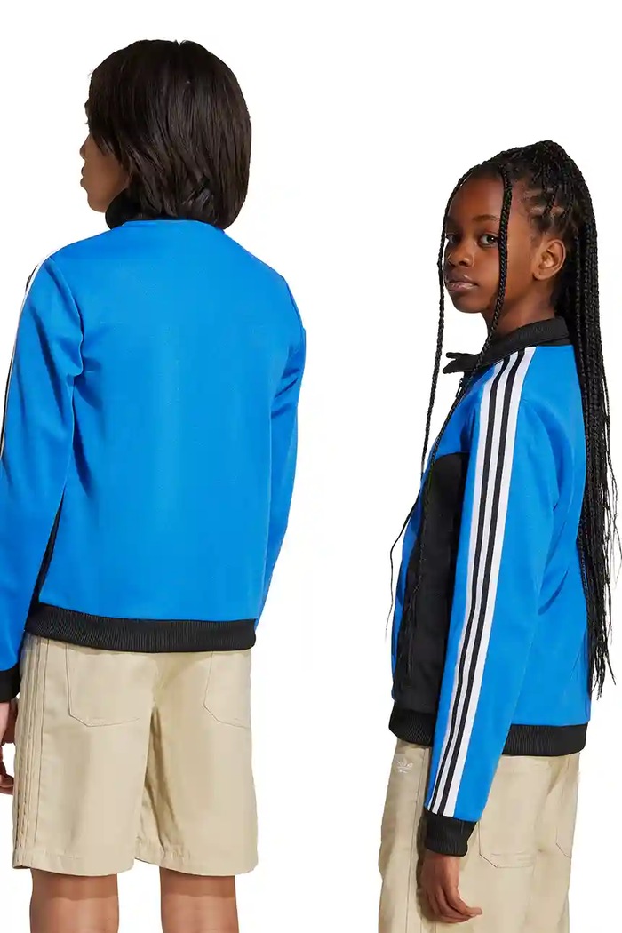 Detská mikina adidas Originals JV7709 modrá