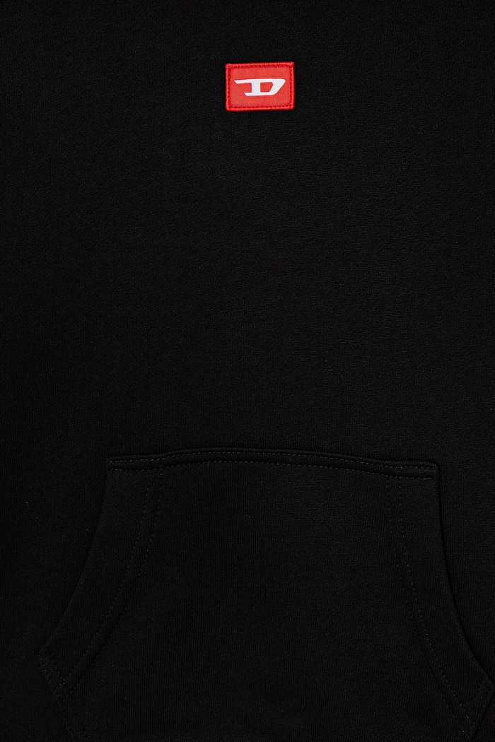 Момче Детски памучен суичър Diesel SXGINHOOD OVER SWEAT-SHIRT J02502 черен