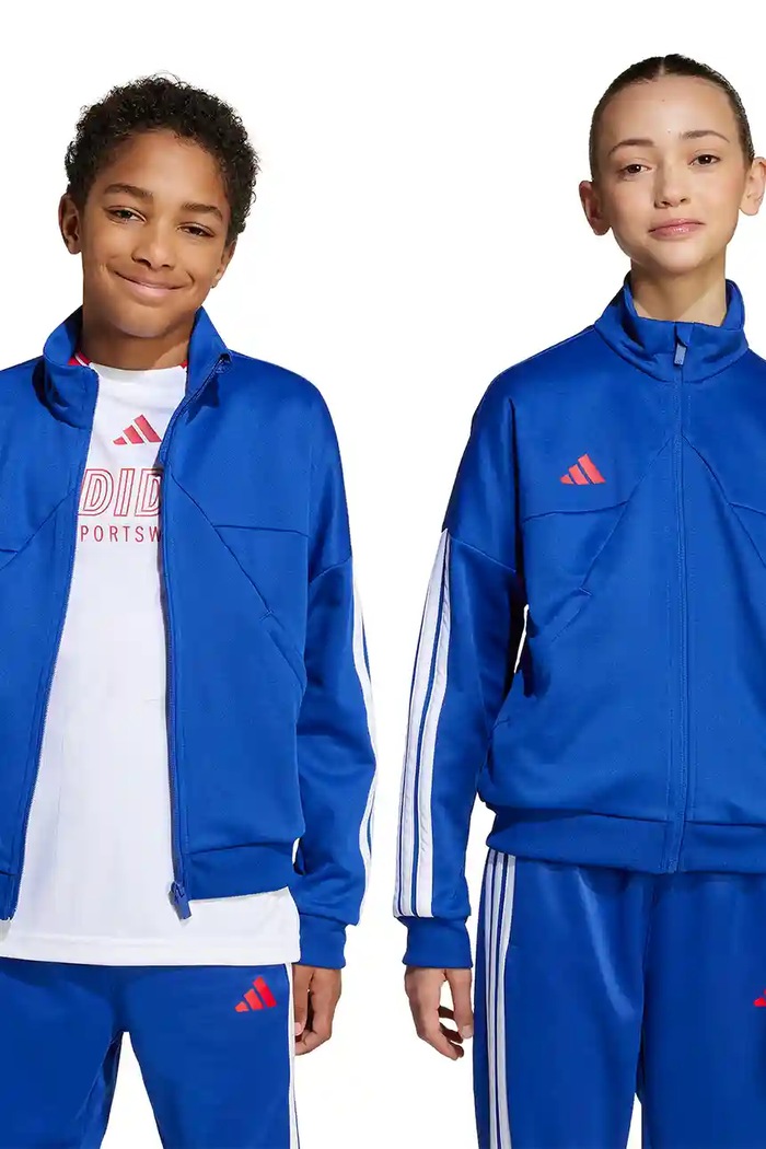 Детски суичър adidas без качулка син JW5085