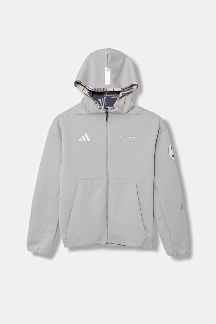 adidas Performance bluza dziecięca MERCEDES z kapturem szary JW8513