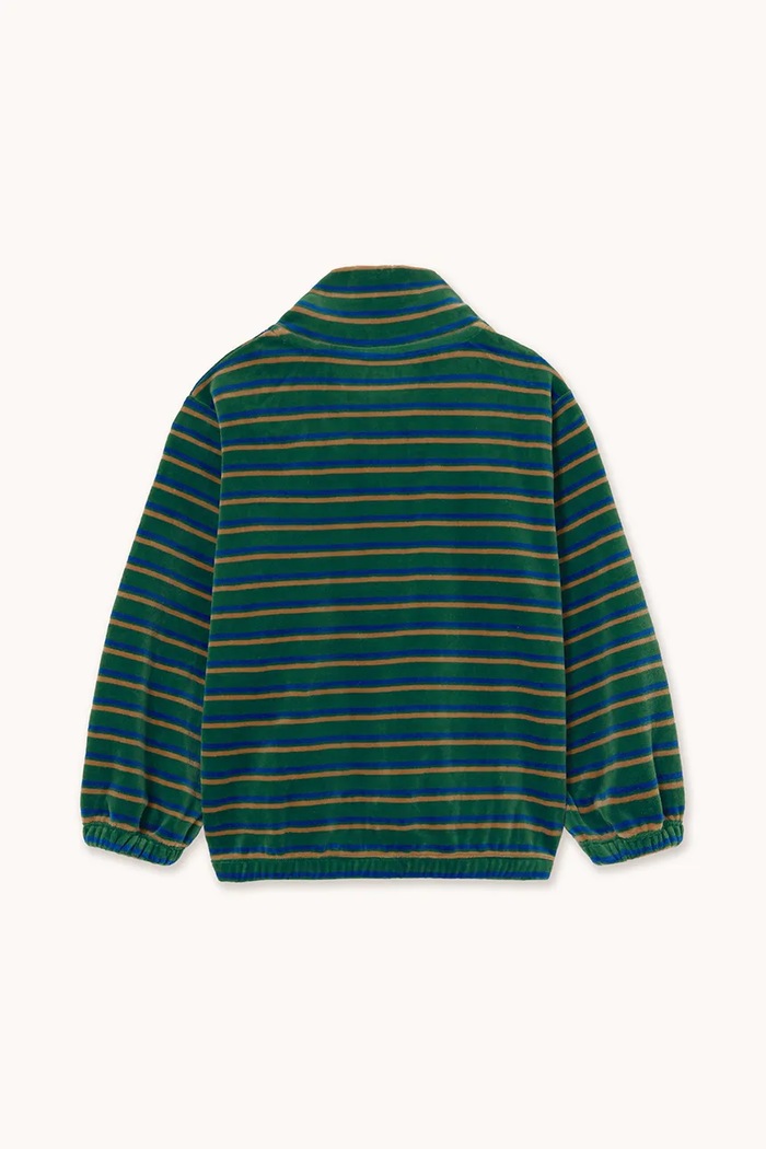 Deklice Otroški pulover Tinycottons DUO STRIPES MOCKNECK SWEATSHIRT AW25.251 turkizna