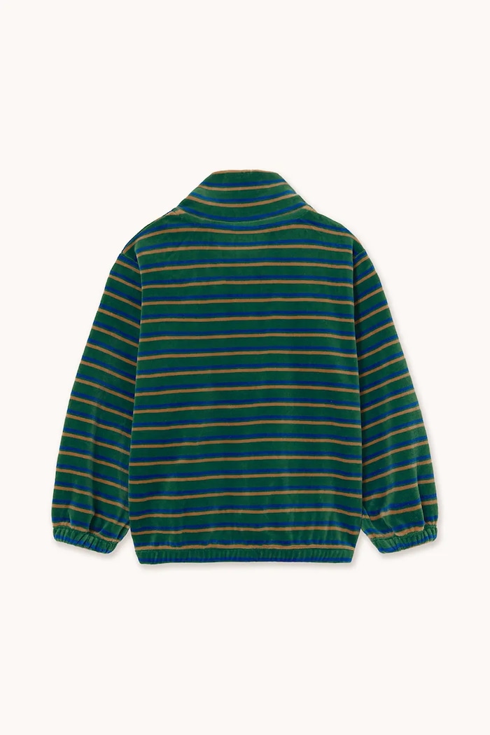 Deklice Otroški pulover Tinycottons DUO STRIPES MOCKNECK SWEATSHIRT AW25.251 turkizna