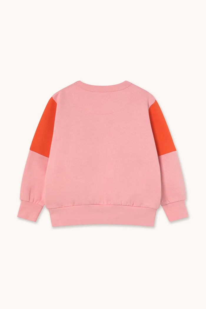 Deklice Otroški bombažen pulover Tinycottons TINY COLOR BLOCK SWEATSHIRT AW25.274 roza