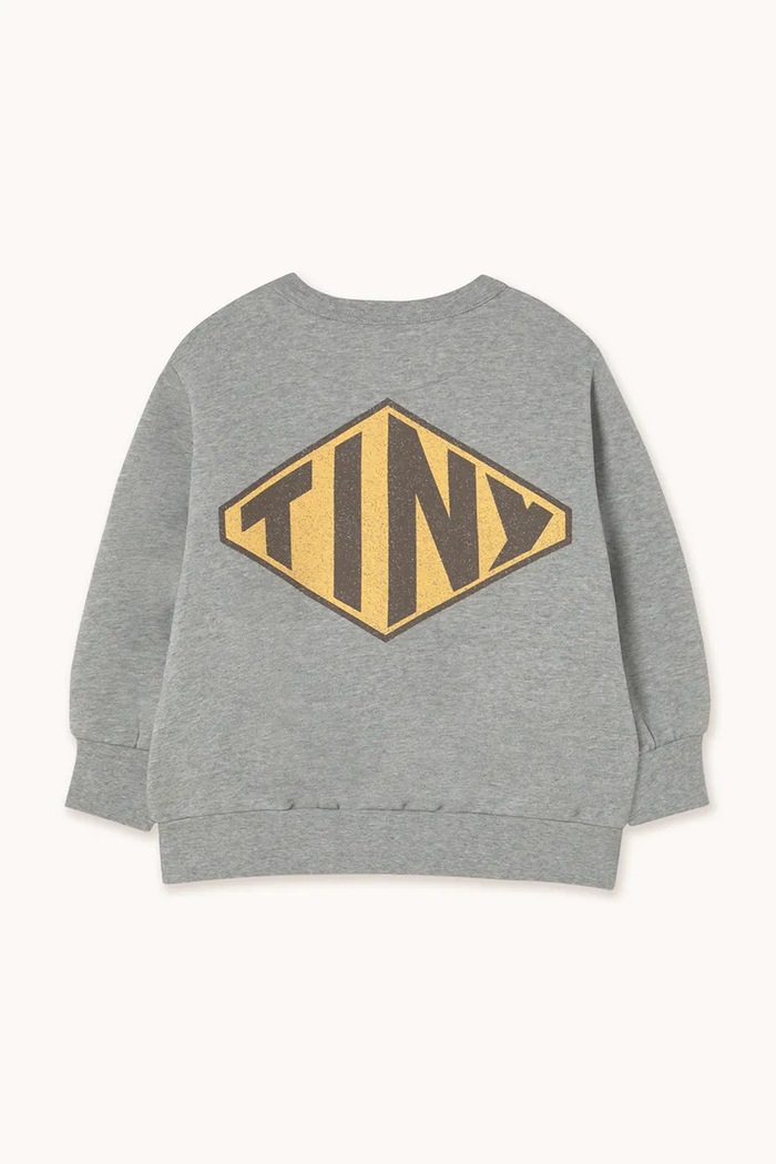 Băieți Tinycottons hanorac de bumbac pentru copii DIAMOND TINY GRAPHIC SWEATSHIRT AW25.297 gri