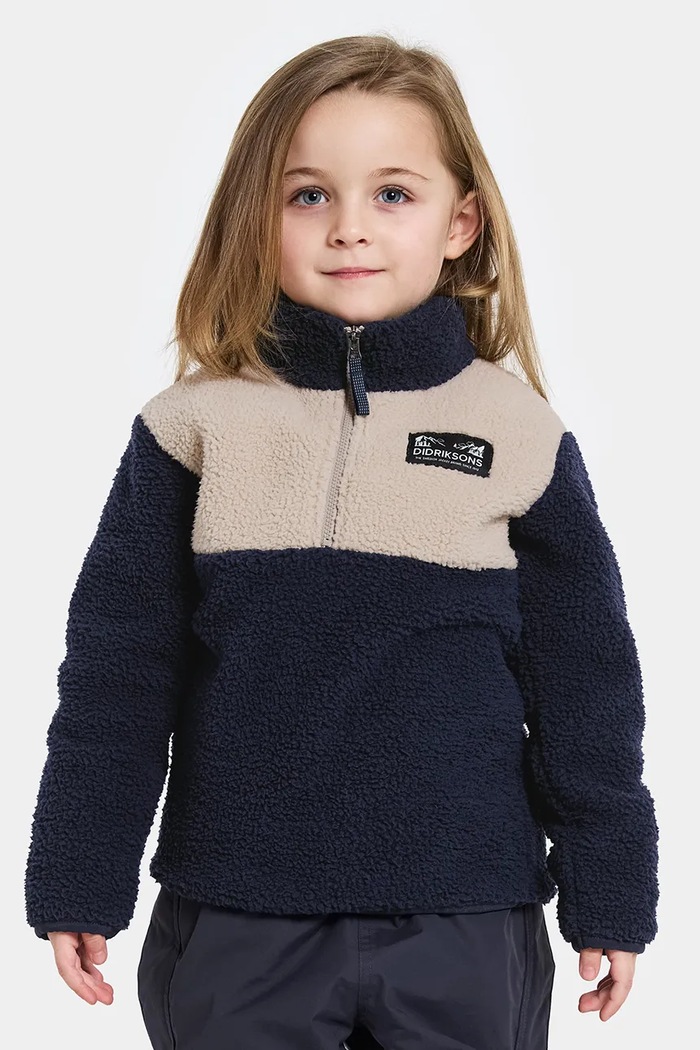 Pulover Didriksons GOSIG KIDS HALFZIP Brez kapuce mornarsko modra 505536.9BYA