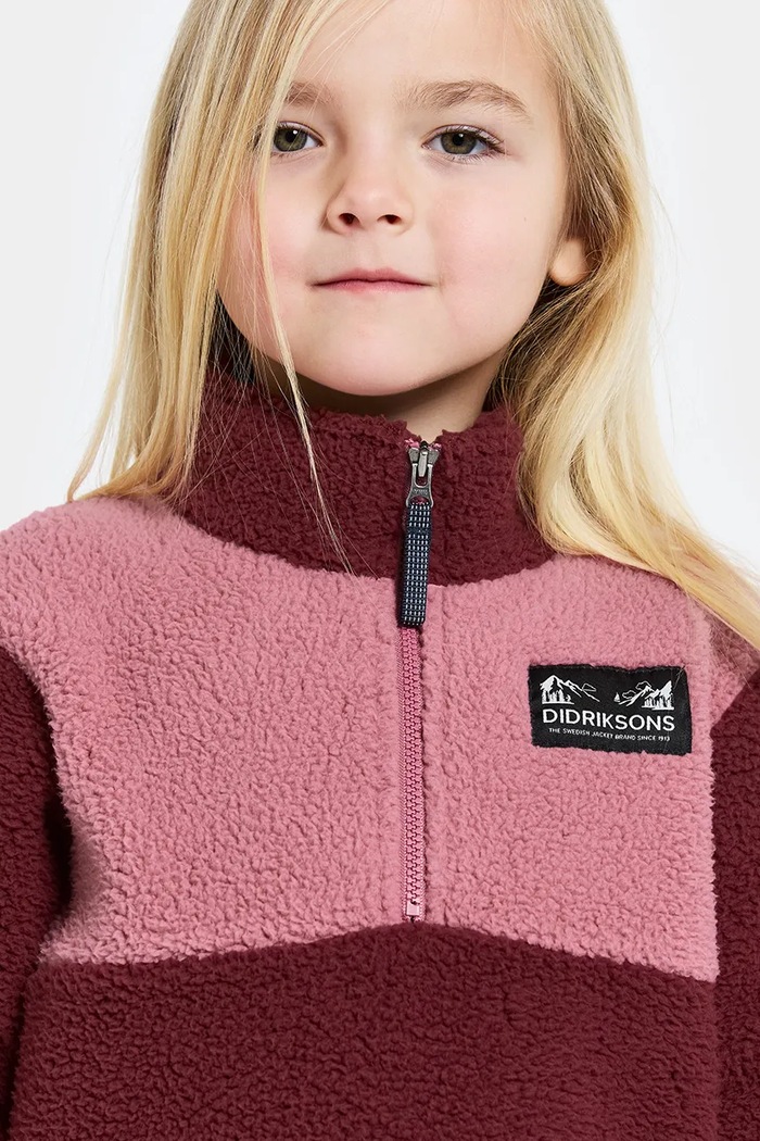 Μπλούζα Didriksons GOSIG KIDS HALFZIP 505536.9BYA μπορντό