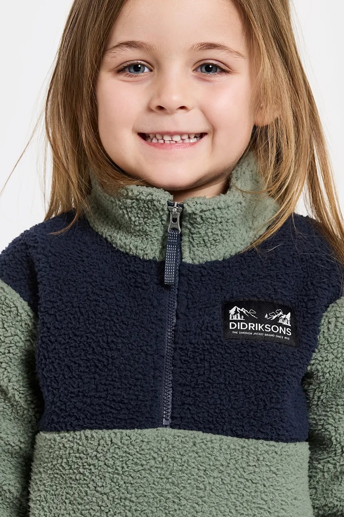 Μπλούζα Didriksons GOSIG KIDS HALFZIP 505536.9BYA πράσινο