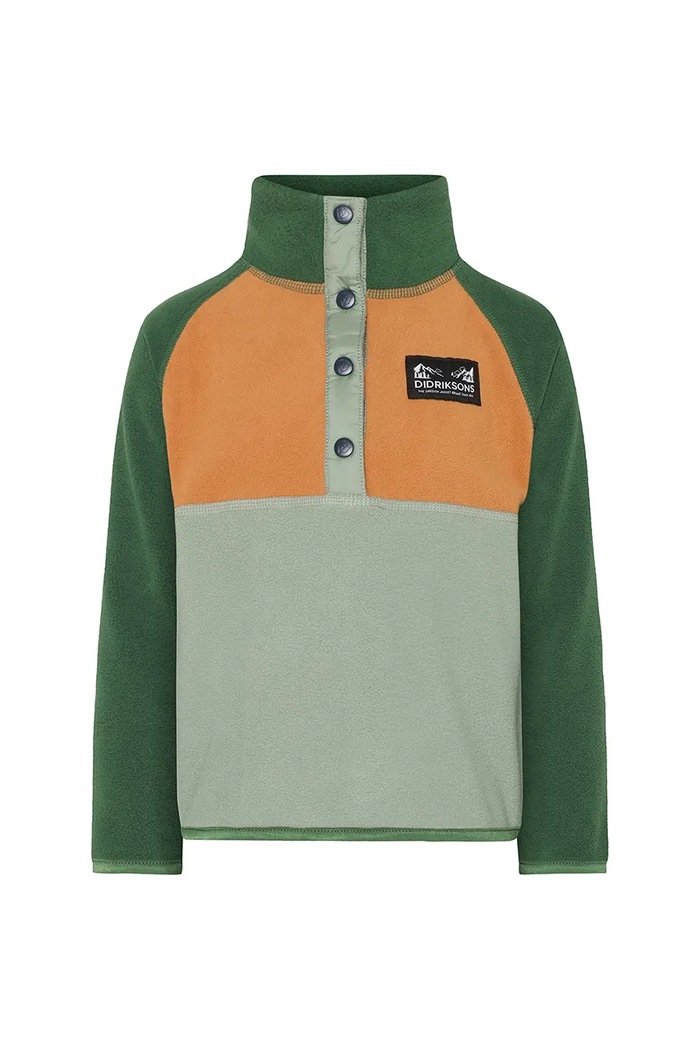 Didriksons Bluză MONTE KIDS HALF BU 4 505590.9BYA verde AW25