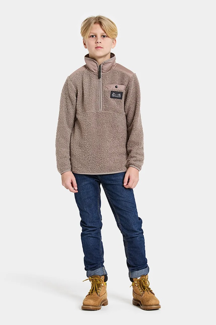 Μπλούζα Didriksons EXA KIDS HALF Z καφέ 505638.9BYA