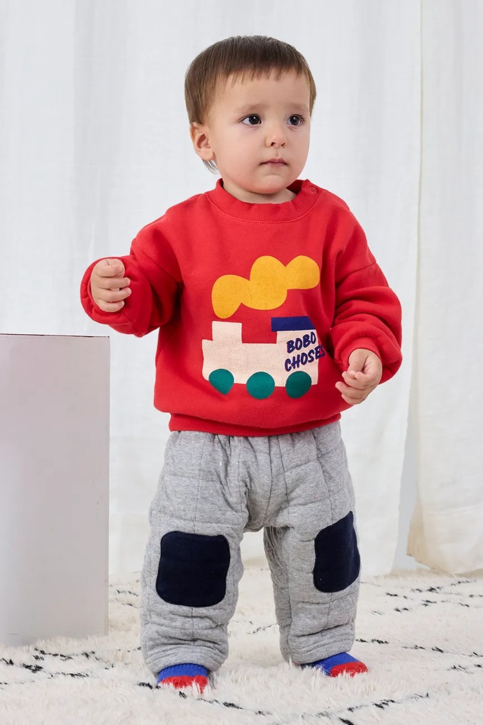 Hanorac de bumbac pentru bebeluși Choo Choo Bobo Choses rosu 225AB046