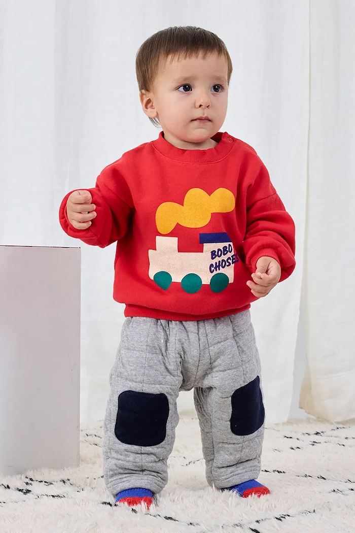 Hanorac de bumbac pentru bebeluși Choo Choo Bobo Choses rosu 225AB046