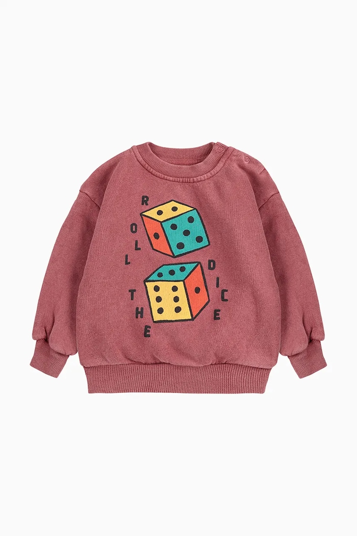 Bavlnená mikina pre bábätká Bobo Choses Roll The Dice 225AB048 ružová AW25