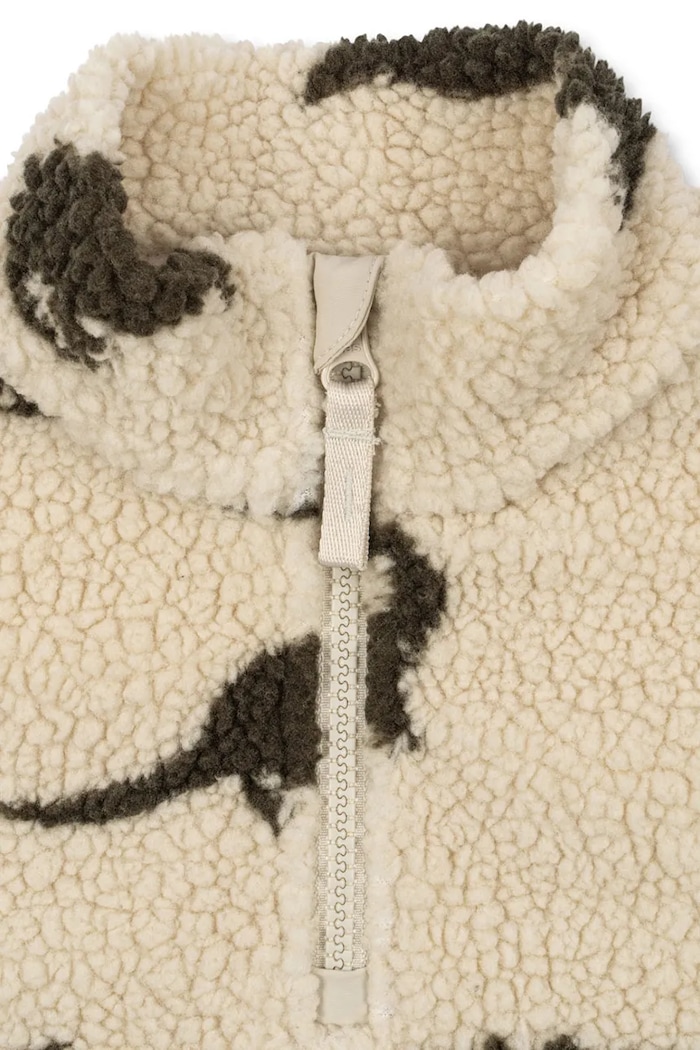 Chlapec Konges Sløjd flísová mikina detská JODY TEDDY HALF ZIP GRS KS104067.9BYA béžová