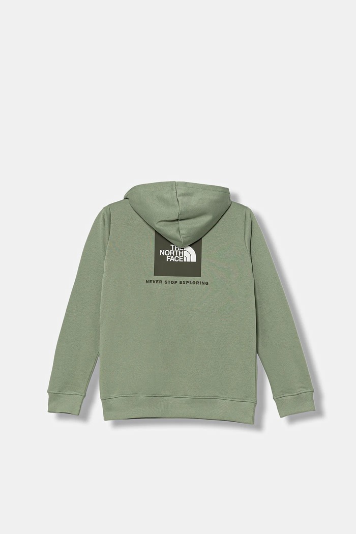 Παιδική μπλούζα The North Face TEEN BOX NSE REGULAR HOODIE NF0A89H9DI21 πράσινο AW25