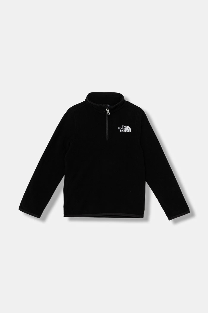 Otroški pulover iz flisa The North Face TEEN GLACIER 1/4 ZIP PULLOVER Brez kapuce črna NF0A8CVGJK31