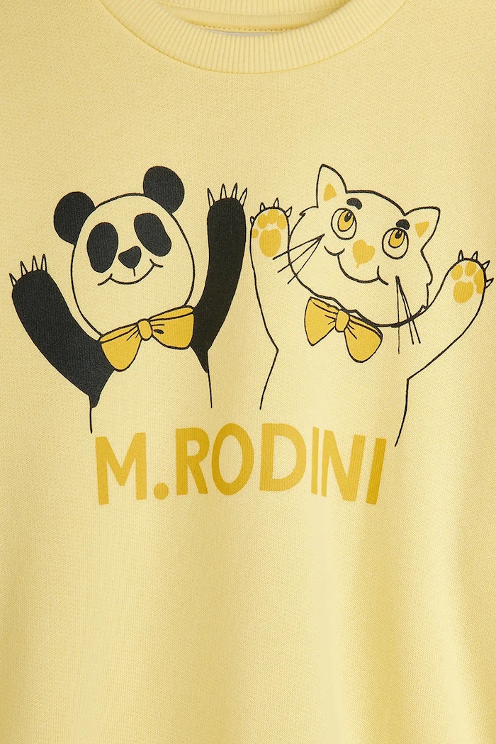 Detská bavlnená mikina Mini Rodini Panda & cat žltá 25720136