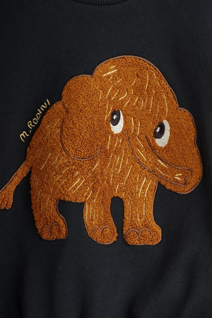 Mini Rodini bluza bawełniana dziecięca Mammoth czarny 25720147