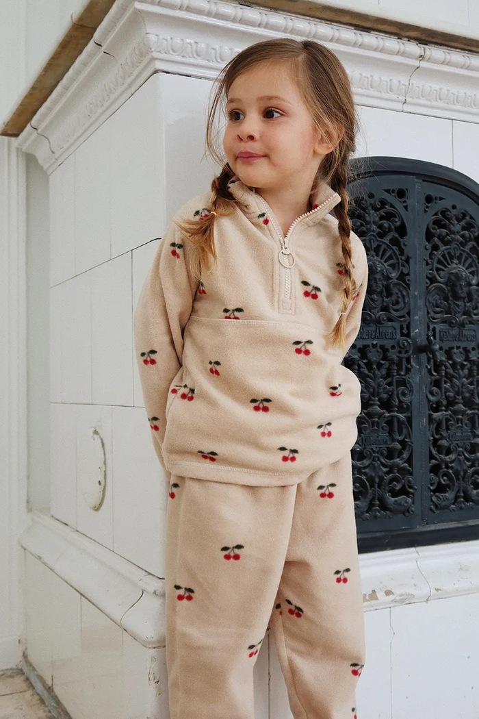 Mikina Konges Sløjd TAVI FLEECE SWEATSHIRT GRS fleece béžová KS103624.9BYA