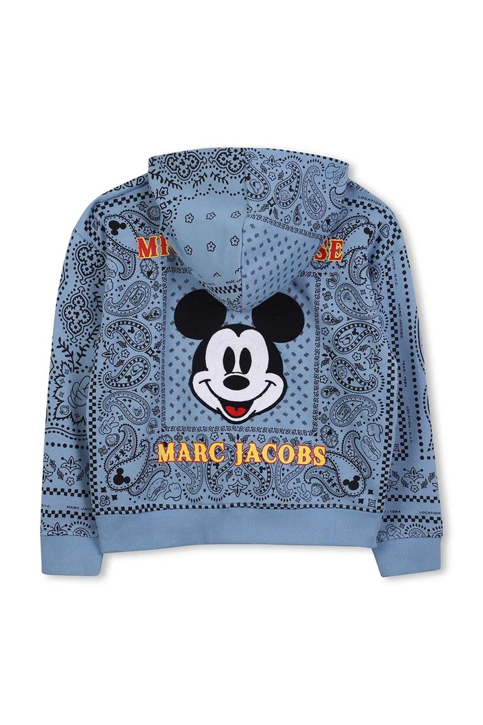 Deklice Otroški bombažen pulover Marc Jacobs W60630.86.108 modra