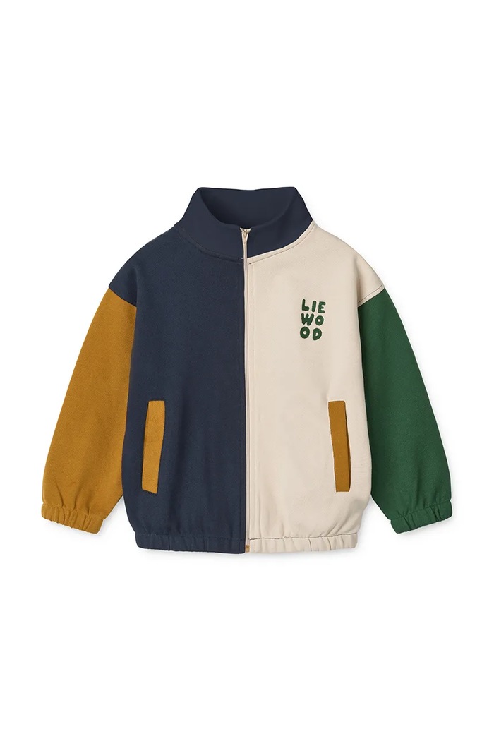 Liewood felpa in cotone bambino/a Cassius Zip-up Sweatshirt LW20080.9BYA blu navy AW25