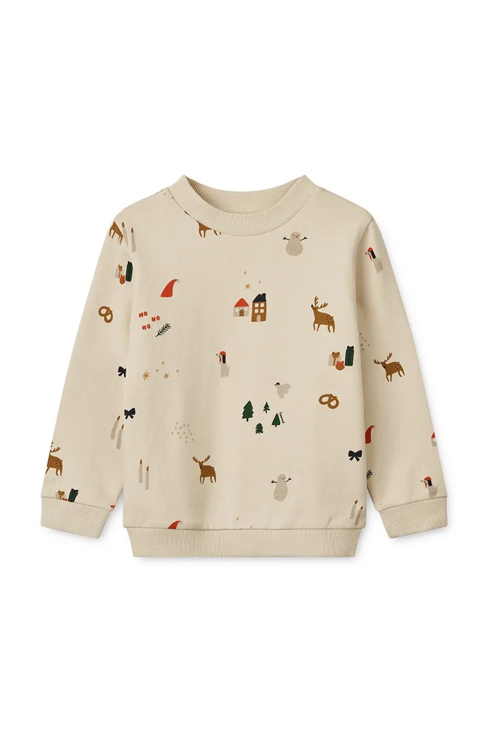 Detská bavlnená mikina Liewood Thora Printed Sweatshirt bavlna béžová LW20357.9BYA
