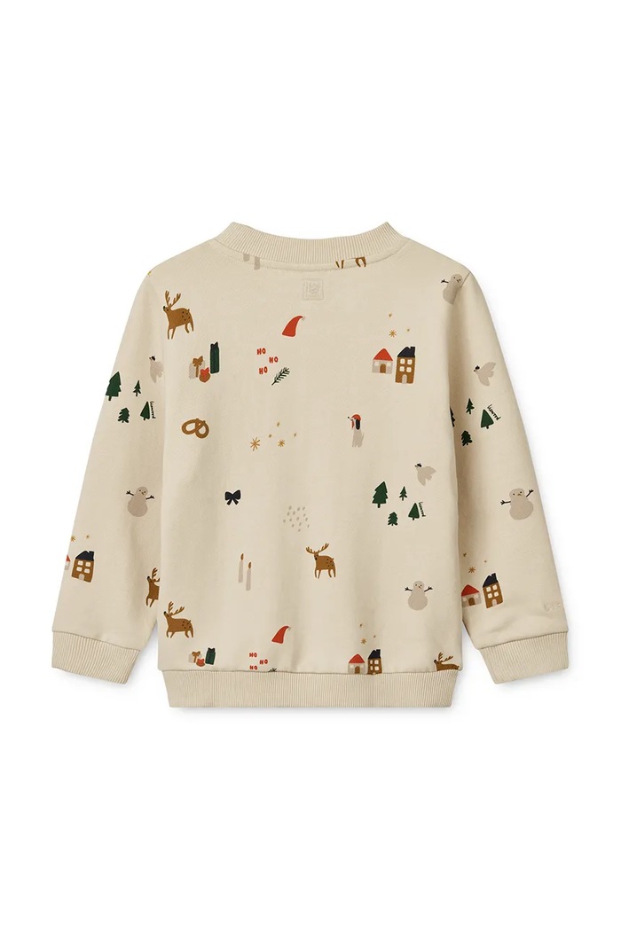 Detská bavlnená mikina Liewood Thora Printed Sweatshirt LW20357.9BYA béžová AW25
