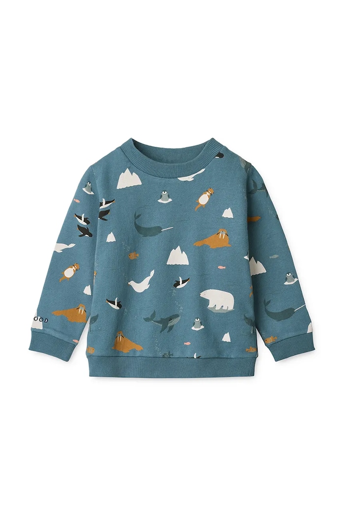 Liewood hanorac de bumbac pentru copii Thora Printed Sweatshirt cu modele albastru LW20357.9BYA