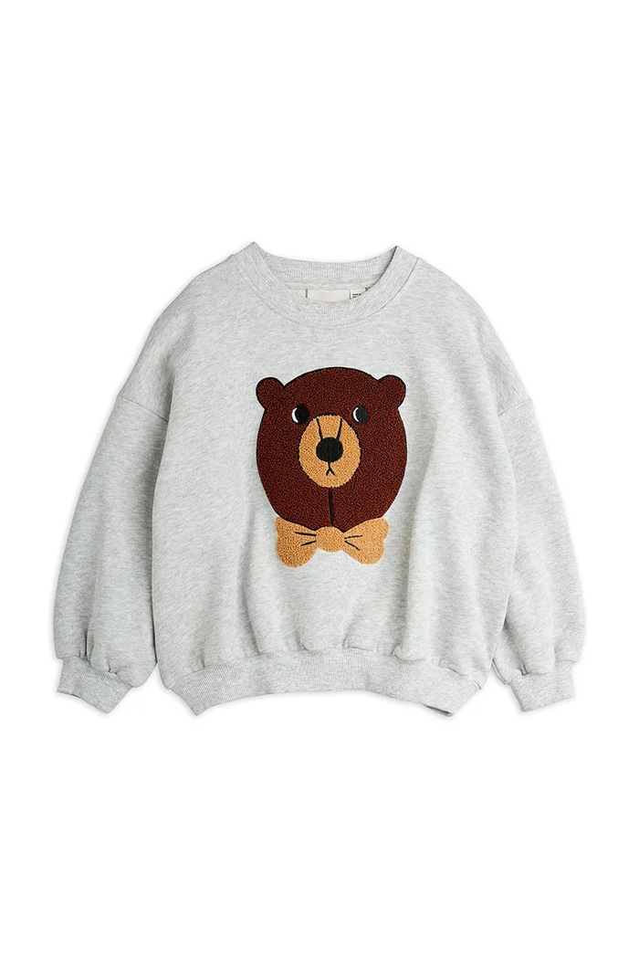 Παιδική βαμβακερή μπλούζα Mini Rodini Bear 25720108 γκρί AW25