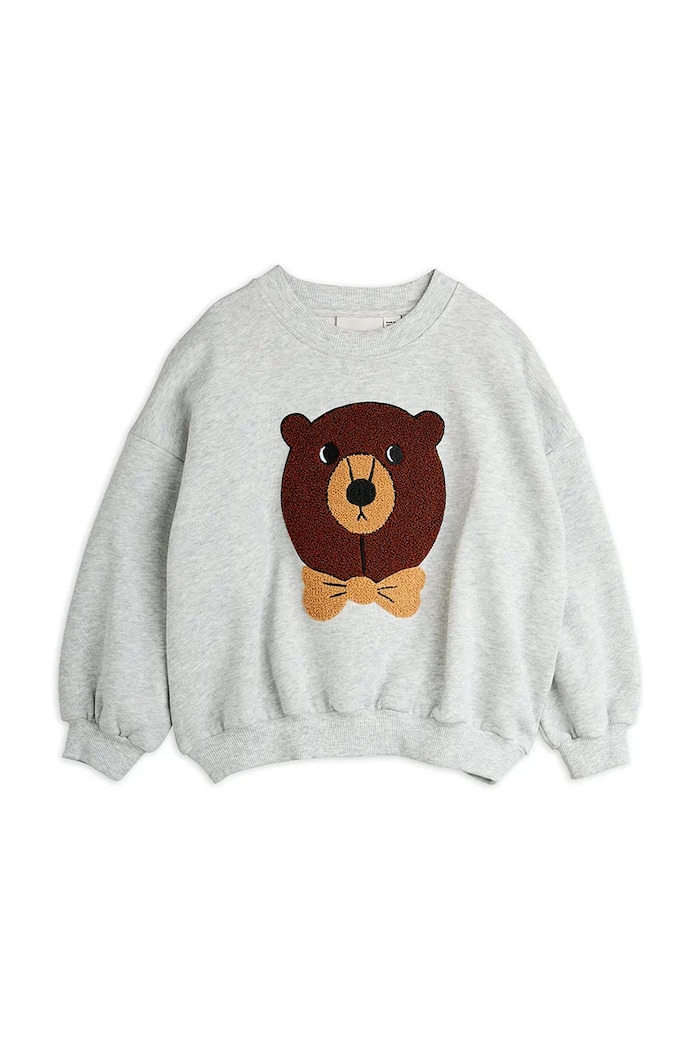 Παιδική βαμβακερή μπλούζα Mini Rodini Bear 25720108 γκρί AW25