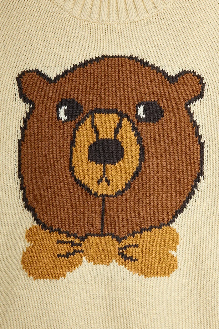 Παιδική βαμβακερή μπλούζα Mini Rodini Bear μπεζ 25720121