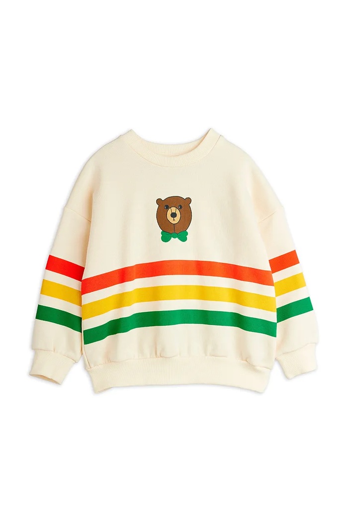 Mini Rodini bluza bawełniana dziecięca Bear nadruk beżowy 25720151