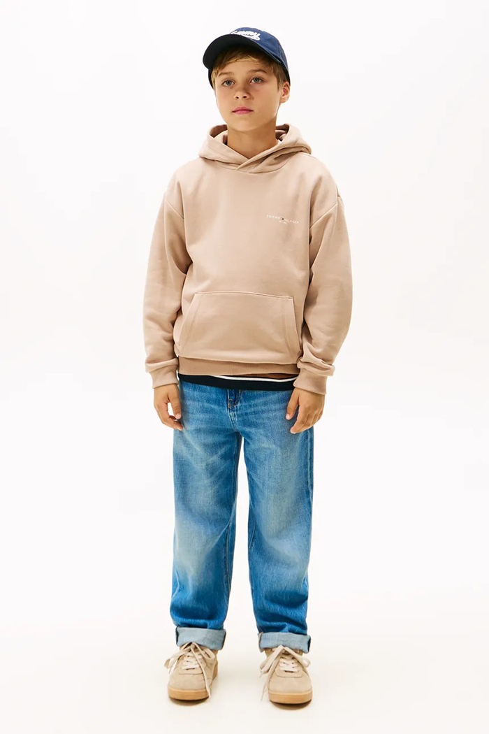 Dětská mikina Tommy Hilfiger hnědá KS0KS00660.128.176.9BYA
