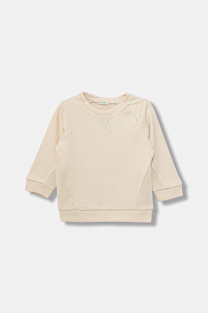 United Colors of Benetton bluza bawełniana niemowlęca bawełna beżowy 3ITEA106H.W.seasonal