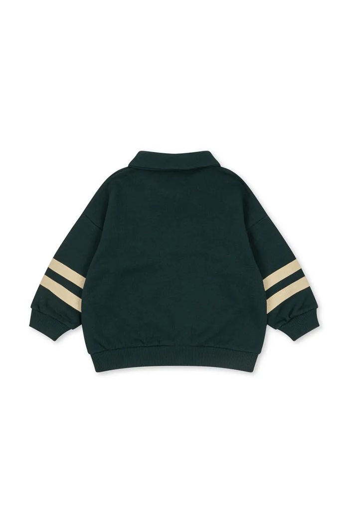 Chłopiec Konges Sløjd bluza bawełniana dziecięca DOGGY HALF ZIP POLO OCS KS105169.9BYA zielony