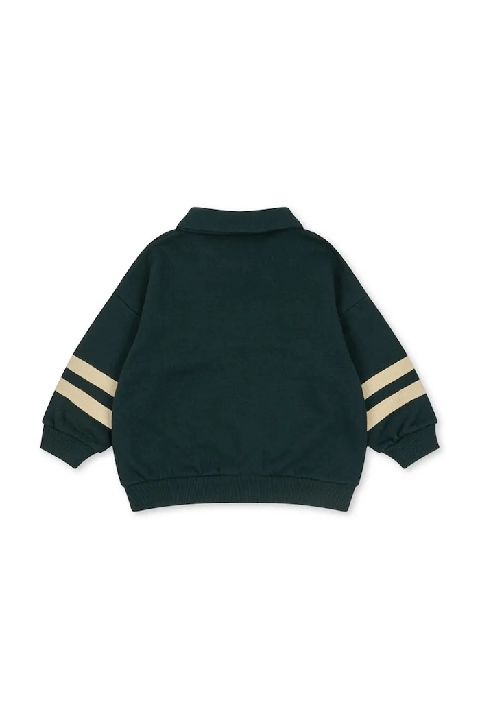 Chłopiec Konges Sløjd bluza bawełniana dziecięca DOGGY HALF ZIP POLO OCS KS105169.9BYA zielony