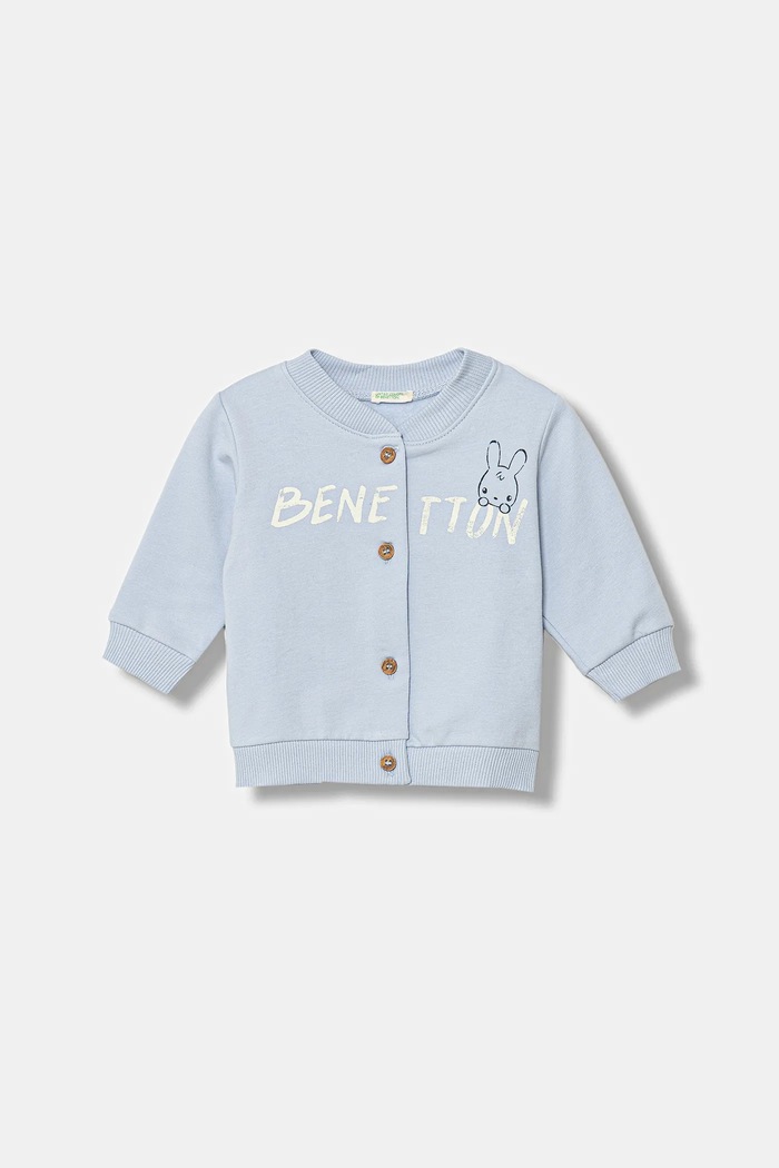 Mikina pre bábätká United Colors of Benetton s elastanom modrá 3K1CA501S.W.Seasonal