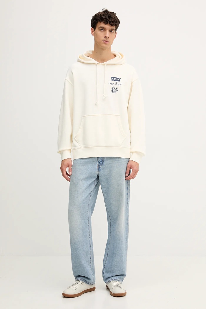 Bombažen pulover Levi's A2639 bež AW25