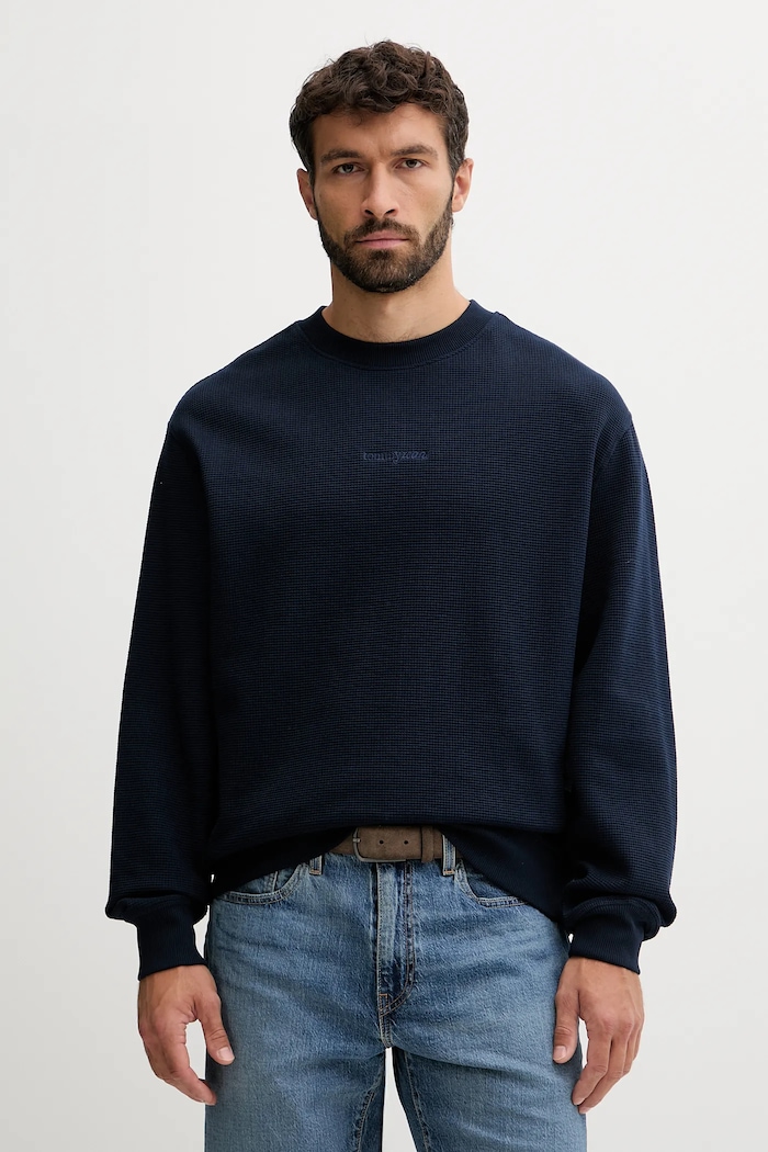 Bavlnená mikina Tommy Jeans bavlna tmavomodrá DM0DM21622