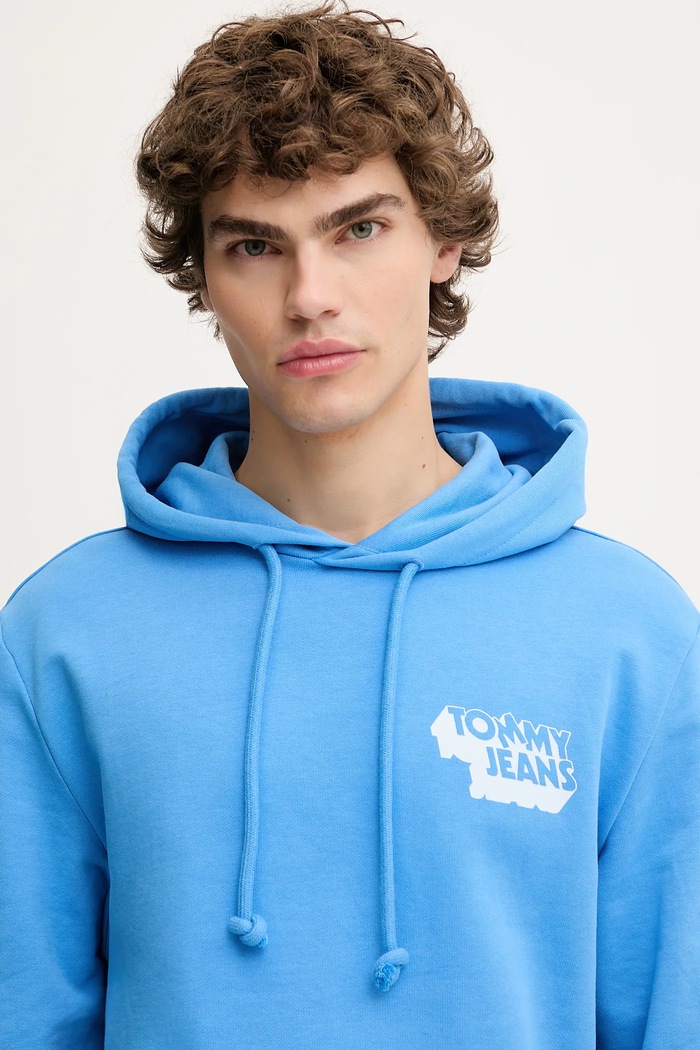Oblečenie Bavlnená mikina Tommy Jeans DM0DM21625 modrá