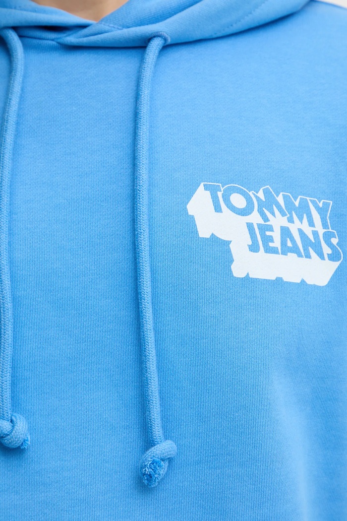 Bavlnená mikina Tommy Jeans modrá DM0DM21625