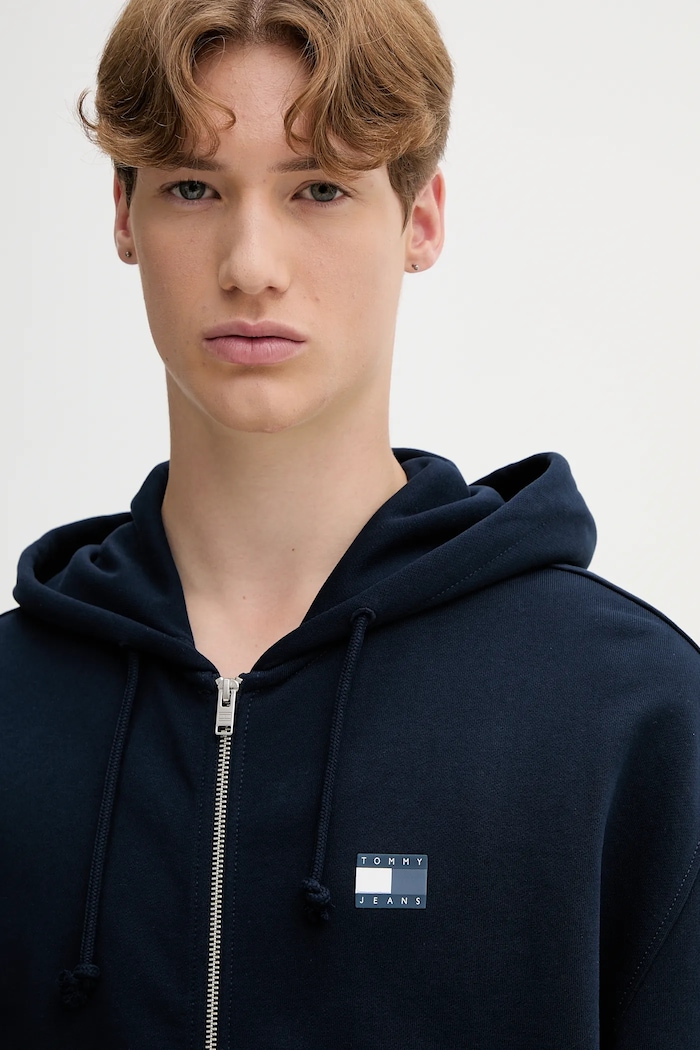 Bavlněná mikina Tommy Jeans námořnická modř DM0DM21626