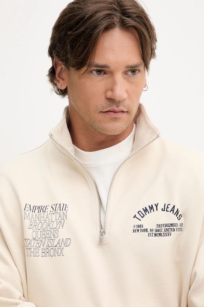 Bluza bawełniana Tommy Jeans DM0DM21797 beżowy